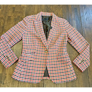Talbots Wool Blend Notched Collar Plaid Blazer – Multicolor – Size 8 – NEW !